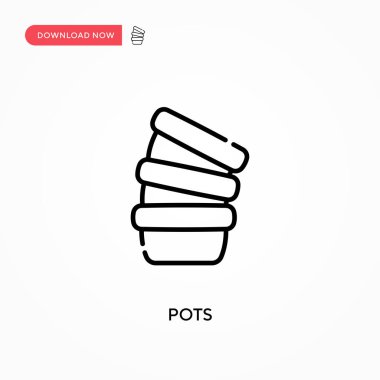 Tencereler basit vektör simgesi. Web sitesi veya mobil uygulama için modern, basit düz vektör çizimi