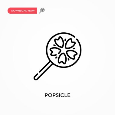 Popsicle Basit vektör simgesi. Web sitesi veya mobil uygulama için modern, basit düz vektör çizimi
