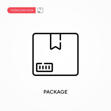 Paket Basit vektör simgesi. Web sitesi veya mobil uygulama için modern, basit düz vektör çizimi