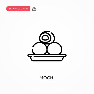 Mochi Basit vektör simgesi. Web sitesi veya mobil uygulama için modern, basit düz vektör çizimi