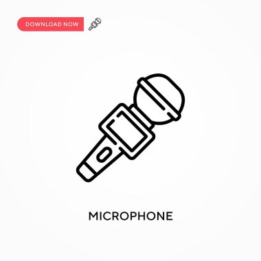 Mikrofon basit vektör simgesi. Web sitesi veya mobil uygulama için modern, basit düz vektör çizimi