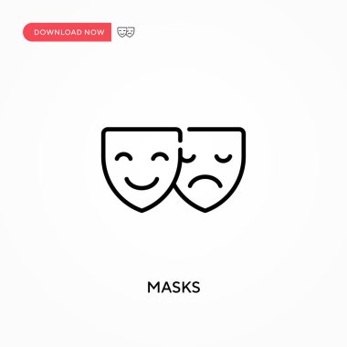 Maskeler basit vektör simgesi. Web sitesi veya mobil uygulama için modern, basit düz vektör çizimi