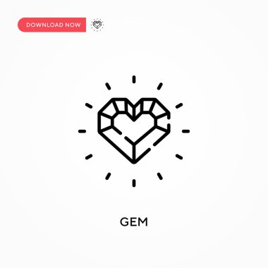 Basit Gem vektör simgesi. Web sitesi veya mobil uygulama için modern, basit düz vektör çizimi