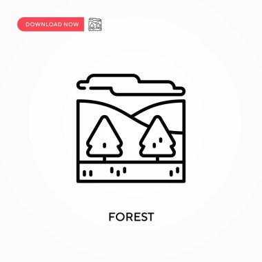 Forest Simple vektör simgesi. Web sitesi veya mobil uygulama için modern, basit düz vektör çizimi