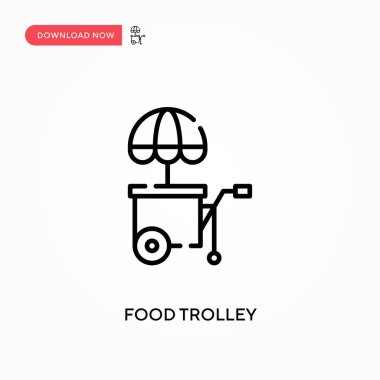 Yemek arabası basit vektör ikonu. Web sitesi veya mobil uygulama için modern, basit düz vektör çizimi