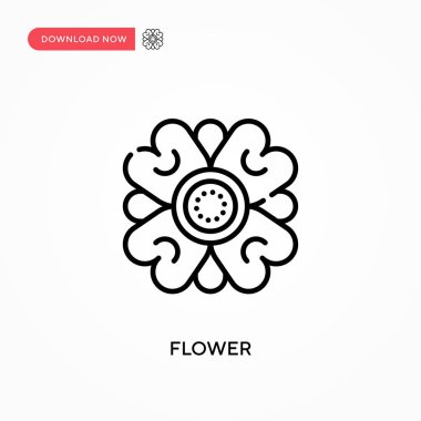 Çiçek Basit vektör simgesi. Web sitesi veya mobil uygulama için modern, basit düz vektör çizimi