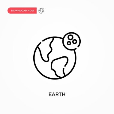 Dünya basit vektör simgesi. Web sitesi veya mobil uygulama için modern, basit düz vektör çizimi