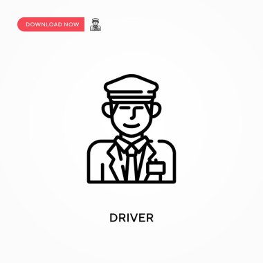 Sürücü Basit vektör simgesi. Web sitesi veya mobil uygulama için modern, basit düz vektör çizimi