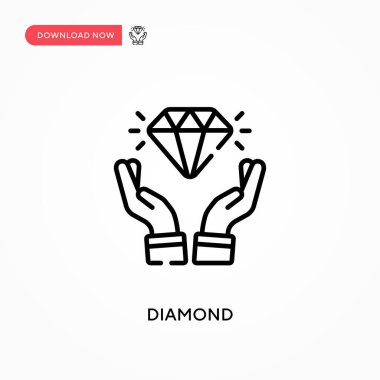 Elmas basit vektör simgesi. Web sitesi veya mobil uygulama için modern, basit düz vektör çizimi