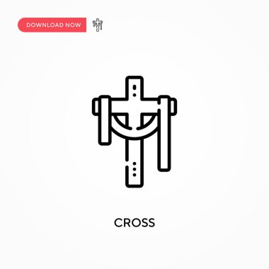 Çapraz Basit vektör simgesi. Web sitesi veya mobil uygulama için modern, basit düz vektör çizimi