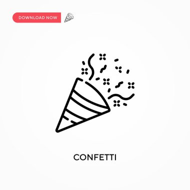 Konfeti Basit vektör simgesi. Web sitesi veya mobil uygulama için modern, basit düz vektör çizimi