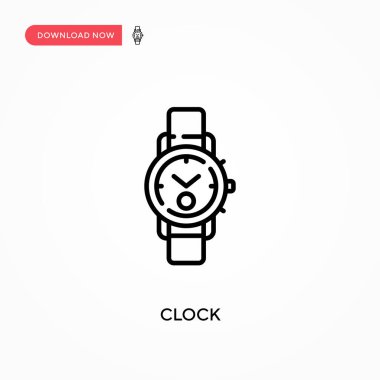 Saat Basit vektör simgesi. Web sitesi veya mobil uygulama için modern, basit düz vektör çizimi