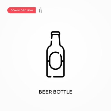 Bira şişesi. Basit vektör ikonu. Web sitesi veya mobil uygulama için modern, basit düz vektör çizimi