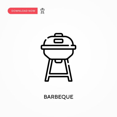 Barbekü basit vektör simgesi. Web sitesi veya mobil uygulama için modern, basit düz vektör çizimi