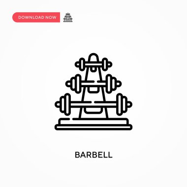 Barbell Basit vektör simgesi. Web sitesi veya mobil uygulama için modern, basit düz vektör çizimi