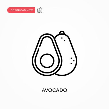 Avokado Basit vektör simgesi. Web sitesi veya mobil uygulama için modern, basit düz vektör çizimi