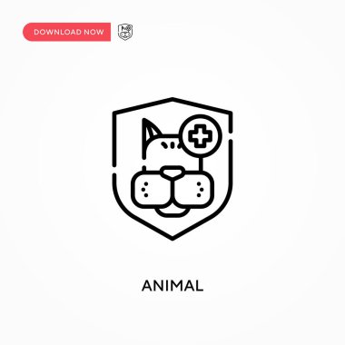 Hayvan basit vektör simgesi. Web sitesi veya mobil uygulama için modern, basit düz vektör çizimi