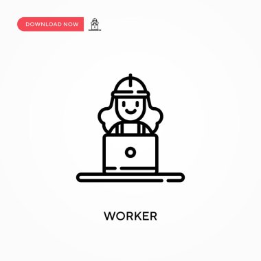 Worker Basit vektör simgesi. Web sitesi veya mobil uygulama için modern, basit düz vektör çizimi