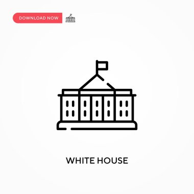 Beyaz Saray basit vektör simgesi. Web sitesi veya mobil uygulama için modern, basit düz vektör çizimi