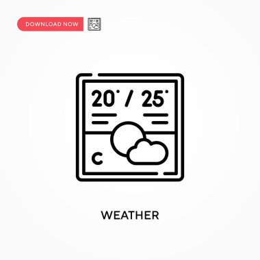 Hava durumu basit vektör simgesi. Web sitesi veya mobil uygulama için modern, basit düz vektör çizimi