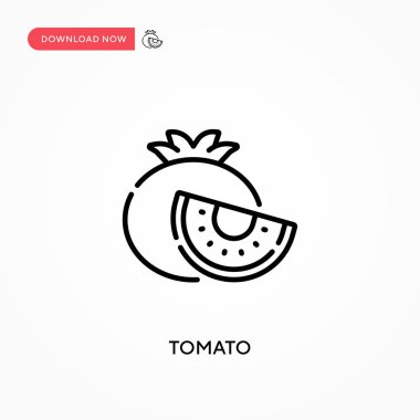 Domates basit vektör simgesi. Web sitesi veya mobil uygulama için modern, basit düz vektör çizimi