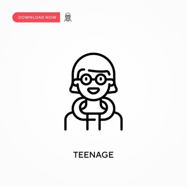 Basit Gençlik vektör simgesi. Web sitesi veya mobil uygulama için modern, basit düz vektör çizimi