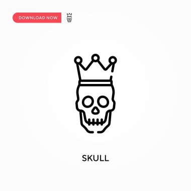 Kafatası Basit vektör simgesi. Web sitesi veya mobil uygulama için modern, basit düz vektör çizimi