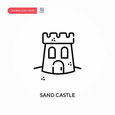 Kumdan kale basit vektör simgesi. Web sitesi veya mobil uygulama için modern, basit düz vektör çizimi