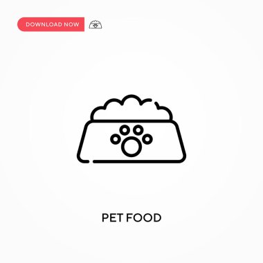 Evcil hayvan yiyeceği basit vektör ikonu. Web sitesi veya mobil uygulama için modern, basit düz vektör çizimi