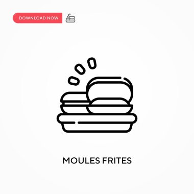 Moules kızartması basit vektör simgesi. Web sitesi veya mobil uygulama için modern, basit düz vektör çizimi