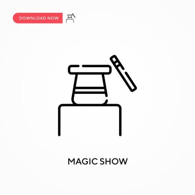 Sihir gösterisi basit vektör simgesi. Web sitesi veya mobil uygulama için modern, basit düz vektör çizimi