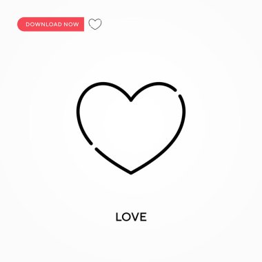 Love Simple vektör simgesi. Web sitesi veya mobil uygulama için modern, basit düz vektör çizimi