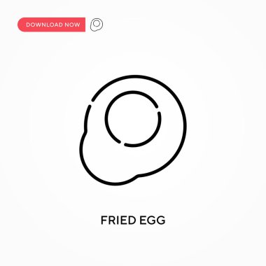 Sahanda yumurta basit vektör ikonu. Web sitesi veya mobil uygulama için modern, basit düz vektör çizimi