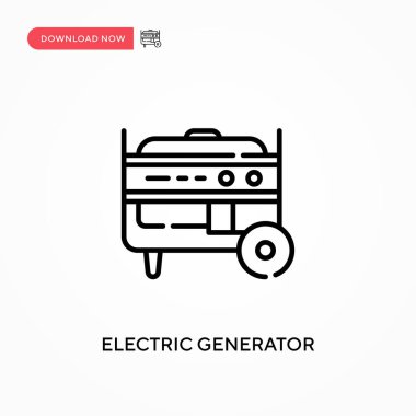 Elektrik jeneratörü basit vektör simgesi. Web sitesi veya mobil uygulama için modern, basit düz vektör çizimi