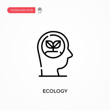 Ekoloji basit vektör simgesi. Web sitesi veya mobil uygulama için modern, basit düz vektör çizimi