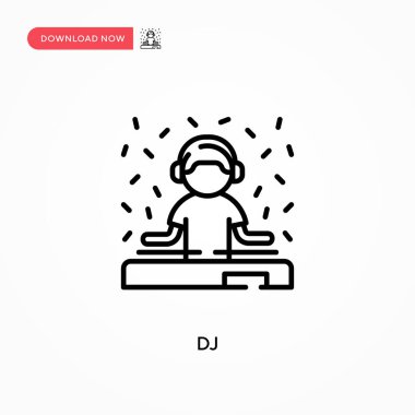 DJ Basit vektör simgesi. Web sitesi veya mobil uygulama için modern, basit düz vektör çizimi
