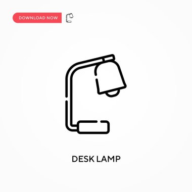 Masa lambası Basit vektör simgesi. Web sitesi veya mobil uygulama için modern, basit düz vektör çizimi