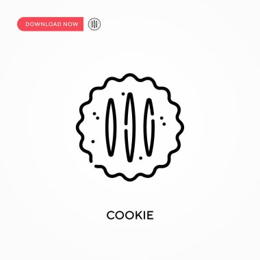 Kurabiye Basit vektör simgesi. Web sitesi veya mobil uygulama için modern, basit düz vektör çizimi