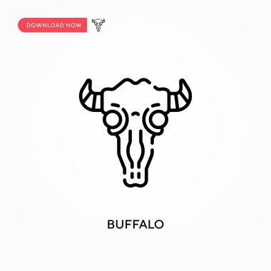 Buffalo Basit vektör ikonu. Web sitesi veya mobil uygulama için modern, basit düz vektör çizimi