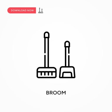 Broom Basit vektör simgesi. Web sitesi veya mobil uygulama için modern, basit düz vektör çizimi