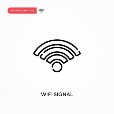 Wifi basit vektör simgesi sinyali veriyor. Web sitesi veya mobil uygulama için modern, basit düz vektör çizimi