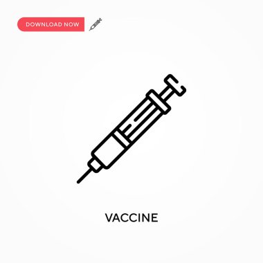 Aşı basit vektör ikonu. Web sitesi veya mobil uygulama için modern, basit düz vektör çizimi