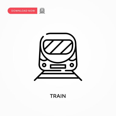 Basit Tren vektör simgesi. Web sitesi veya mobil uygulama için modern, basit düz vektör çizimi