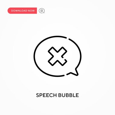 Konuşma balonu Basit vektör simgesi. Web sitesi veya mobil uygulama için modern, basit düz vektör çizimi