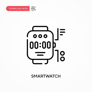 Smartwatch Basit vektör simgesi. Web sitesi veya mobil uygulama için modern, basit düz vektör çizimi