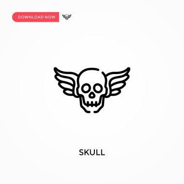 Kafatası Basit vektör simgesi. Web sitesi veya mobil uygulama için modern, basit düz vektör çizimi