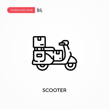 Scooter Basit vektör simgesi. Web sitesi veya mobil uygulama için modern, basit düz vektör çizimi
