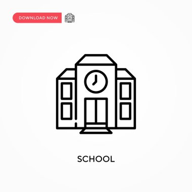 Okulun basit vektör simgesi. Web sitesi veya mobil uygulama için modern, basit düz vektör çizimi