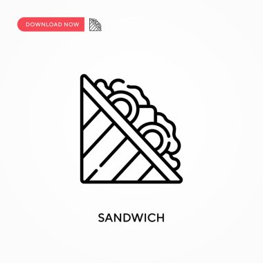 Sandviç basit vektör simgesi. Web sitesi veya mobil uygulama için modern, basit düz vektör çizimi