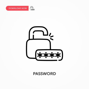 Şifre basit vektör simgesi. Web sitesi veya mobil uygulama için modern, basit düz vektör çizimi